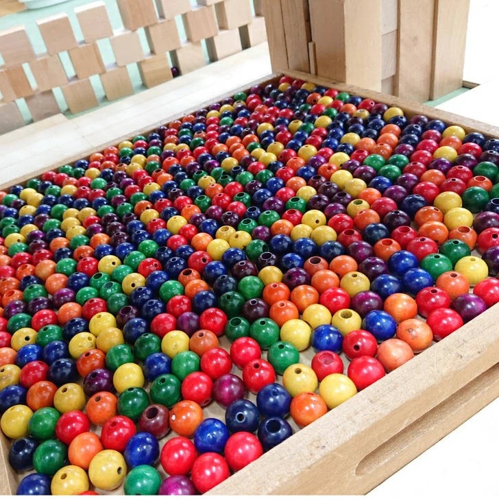 6色ビーズ・小穴(6色×20個)(童具館 WAKU・日本)