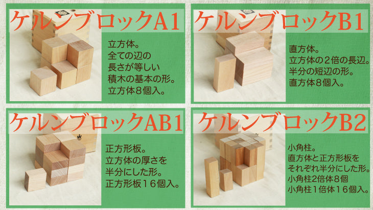 ケルンブロック AB1白木 (童具館)