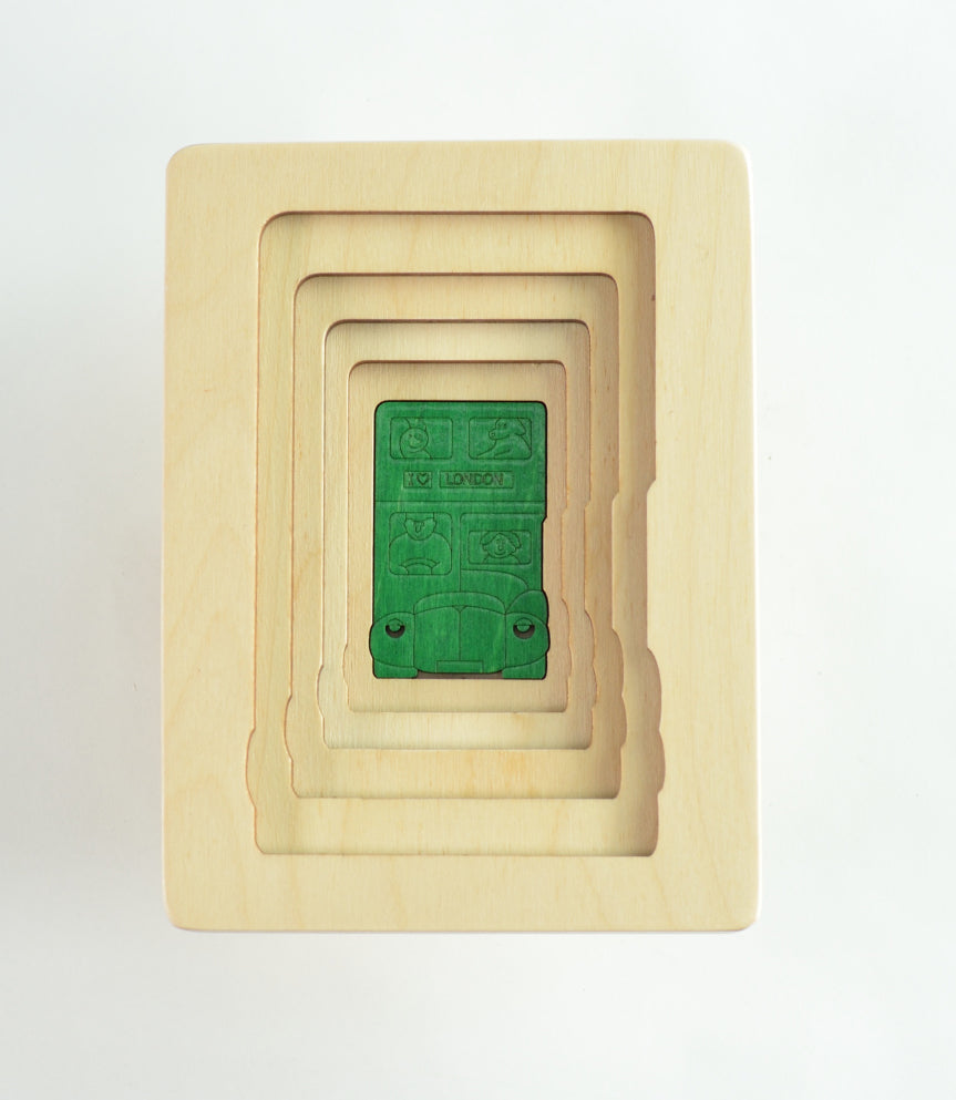 ステップパズル・ロンドンバス GL6512 ジョージ ラック パズル