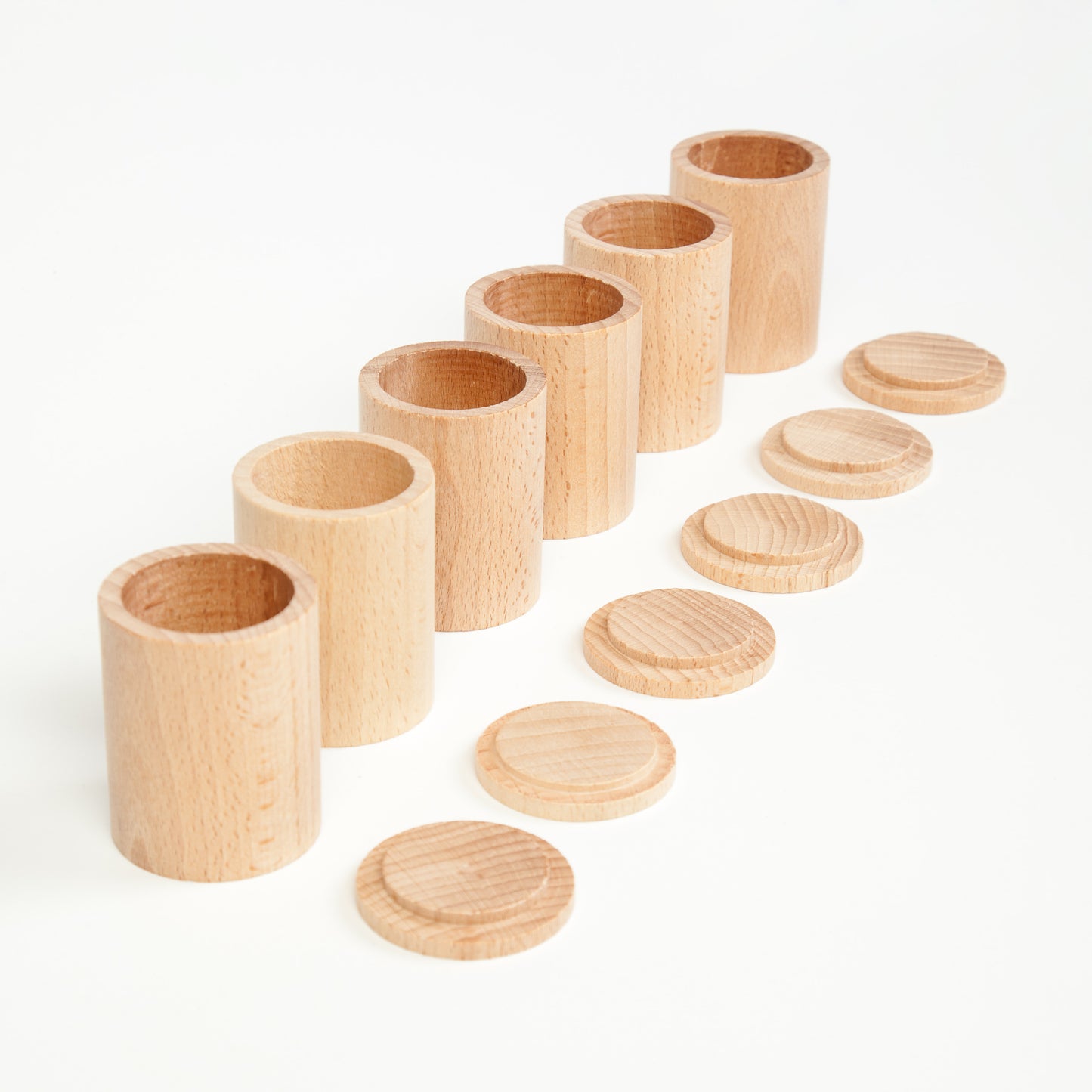 6カップふた付き 白木 Natural cups with cover 【8月入荷予定・予約】 ◆16-136 グラパット GRAPAT