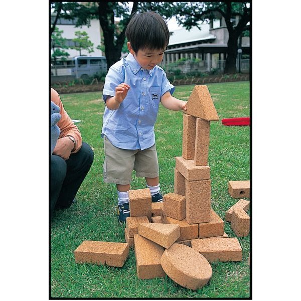 【コルクつみき ラージ】自由学園生活工芸研究所 出産祝い 赤ちゃん おもちゃ 0歳 知育玩具 コルク つみき 積木 1歳 2歳 3歳 グッドトイ ギフト プレゼント