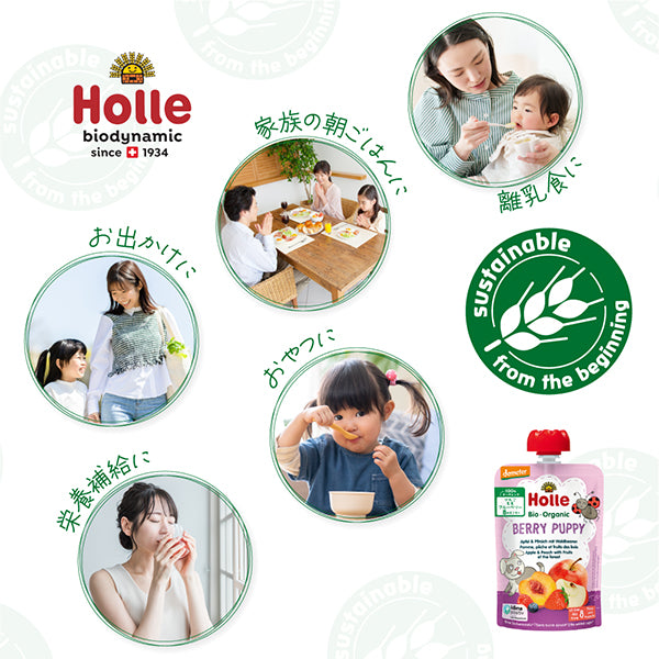 ホレ　有機ベビースムージー　ゼブラビーツ（りんご・バナナ・ビーツ）離乳食　Holle 【乳児用企画適用食品】　6カ月～（スイス）