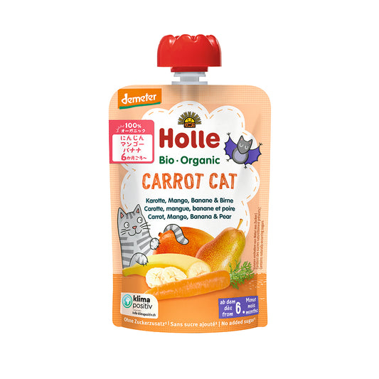 ホレ　有機ベビースムージー　キャロットキャット（にんじん・マンゴー・バナナ・洋ナシ）離乳食　Holle 【乳児用企画適用食品】6カ月～（スイス）