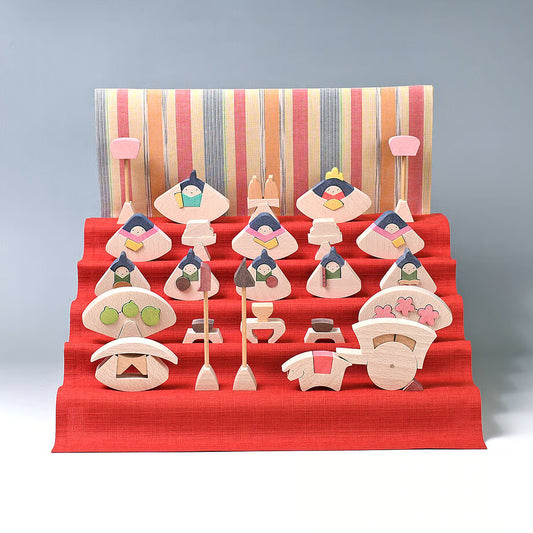 円びな五段飾り（小）普通垂幕（黄）◆KH221 小黒三郎節句人形