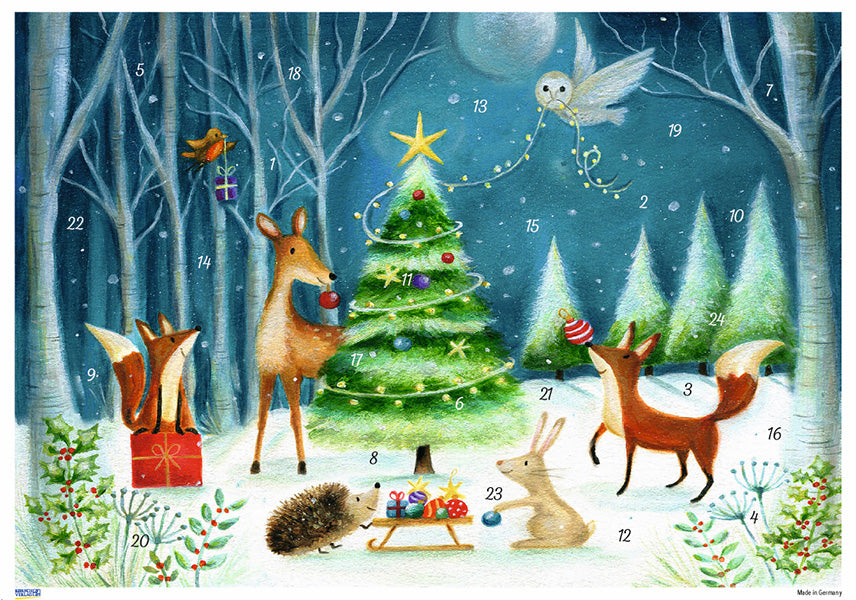 ツリーと動物　［アドベントカレンダー］ KV0517 アドベントカレンダー クリスマス