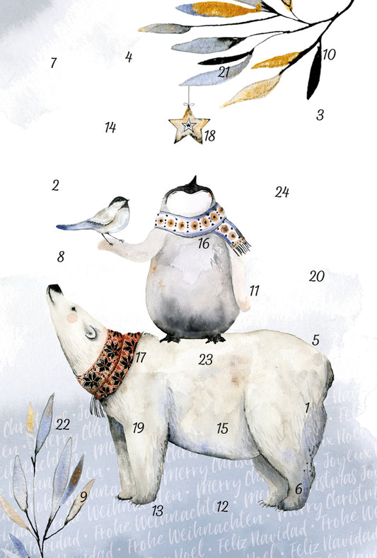 シロクマとペンギン　［アドベントカード］ KV12500 アドベントカレンダー クリスマス KORSCH VERLAG コルシュ社 ドイツ