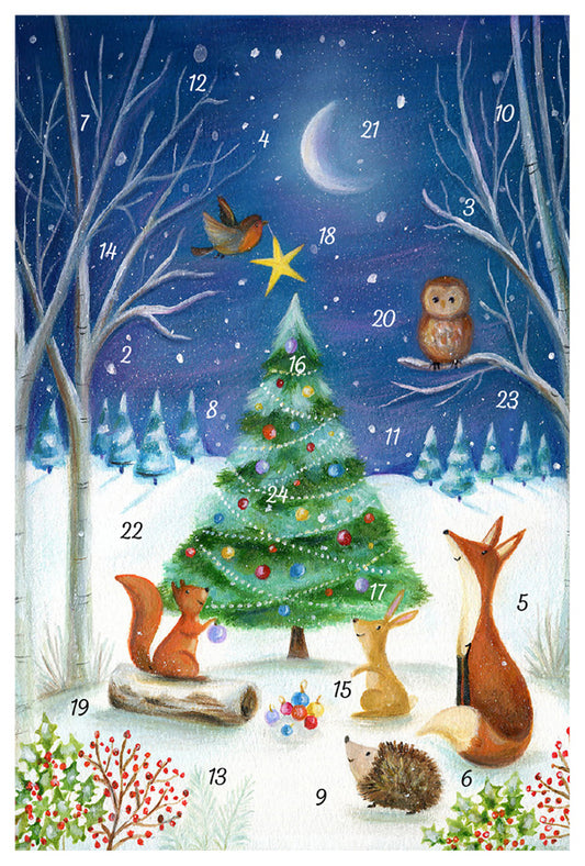 ツリーを見上げて　［アドベントカード］ KV2503　アドベントカレンダー クリスマス (コピー)