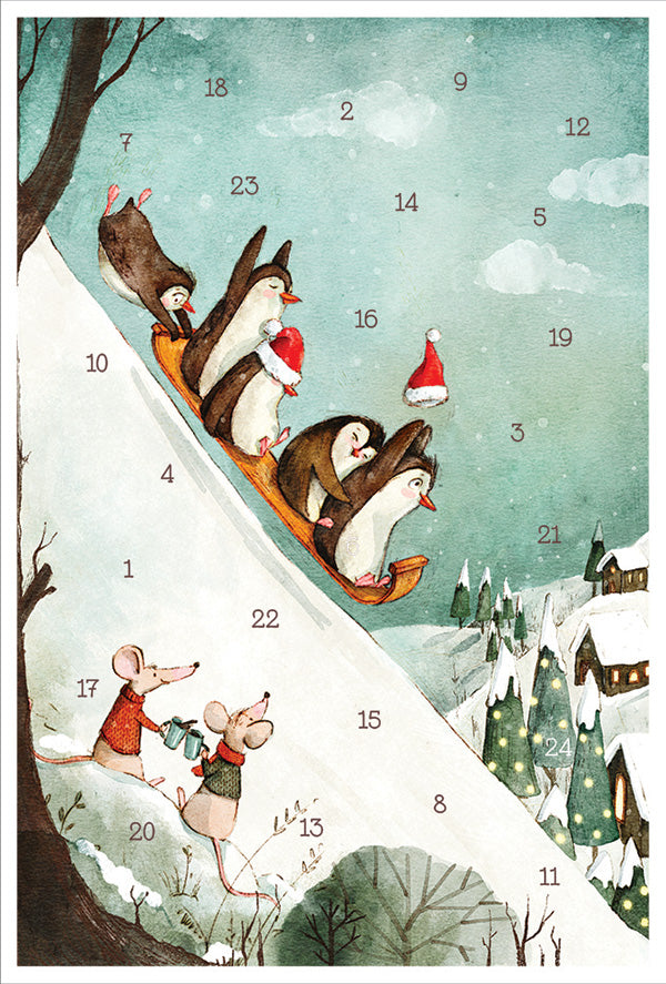 ペンギンライダー　［アドベントカード］ KV2515　アドベントカレンダー クリスマス