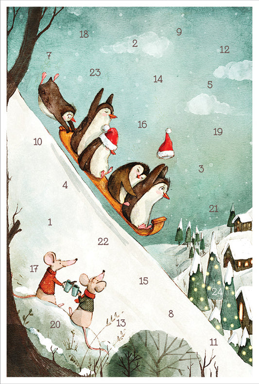 ペンギンライダー　［アドベントカード］ KV2515　アドベントカレンダー クリスマス