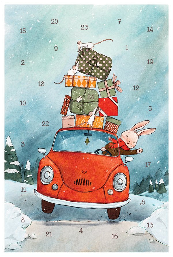 うさぎの配達員　［アドベントカード］ KV2518　アドベントカレンダー クリスマス