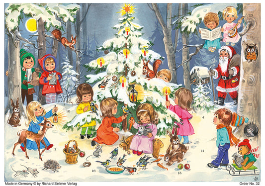 ツリーを囲んで　［アドベントカレンダー］ RS032 アドベントカレンダー クリスマス (
