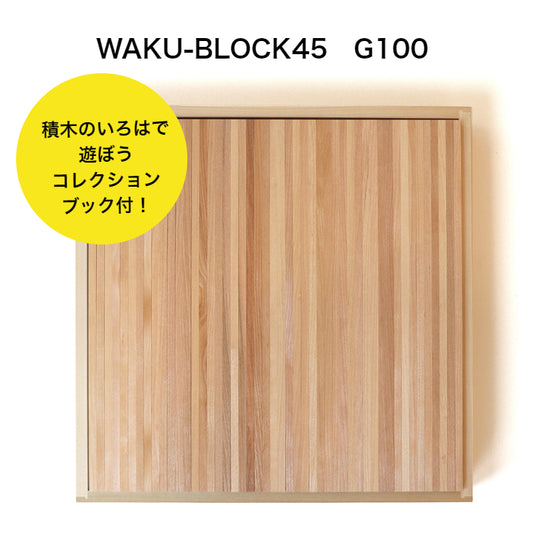 WAKU-BLOCK45　G100 童具館 積み木 長板 長板8倍体1/6厚 ワクブロック45 waku block  積木 空間認識 木のおもちゃ 知育玩具