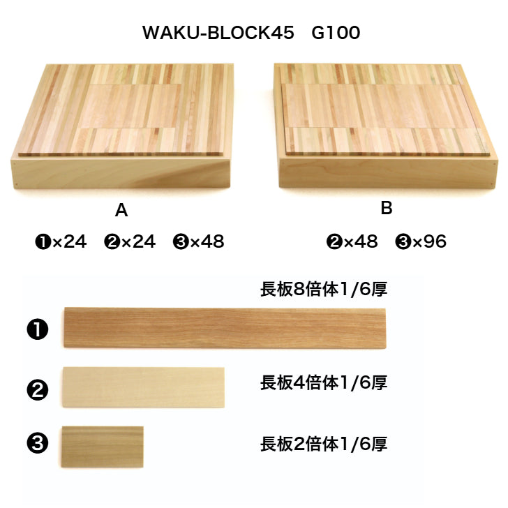 【2025年クリスマス・予約】WAKU-BLOCK45 G100 A  童具館 積み木 長板  数量限定　202292