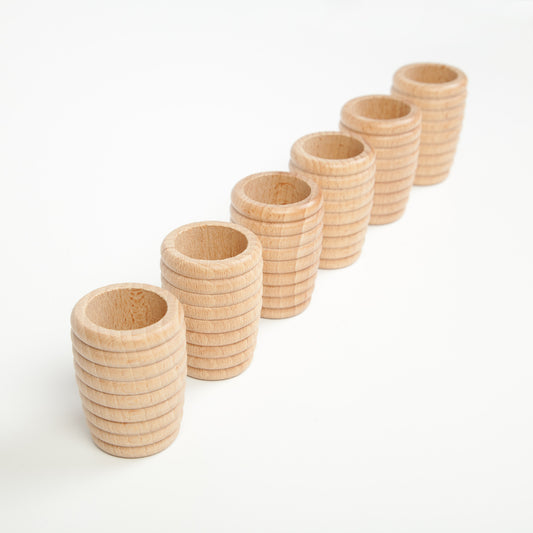 ６ハニカムビーカー　白木　6 Honeycomb beakers　◆16-154　グラパット　GRAPAT